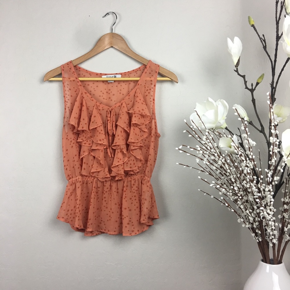 Forever21 - Sleeveless Chiffon Ruffle Top